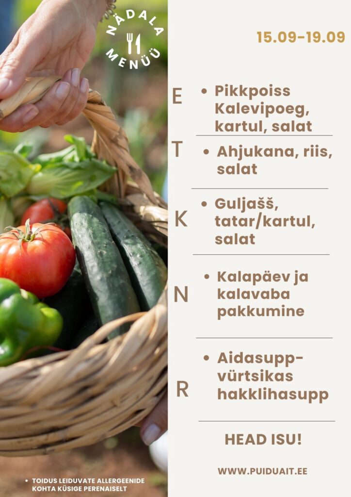 Nädalamenüü aidas